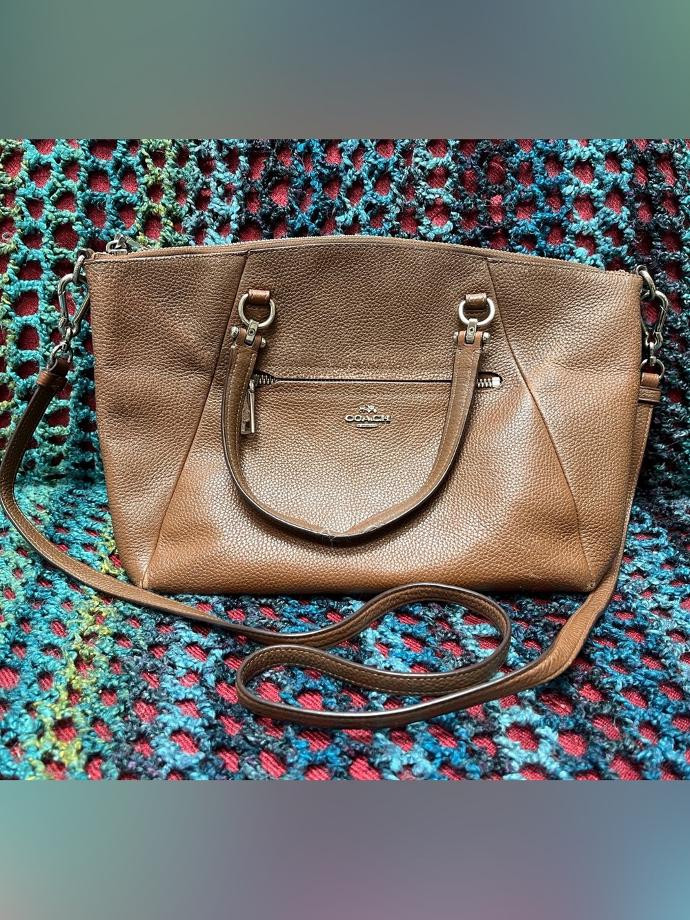 Coach Prairie Satchel - Brown Pebbled Leather